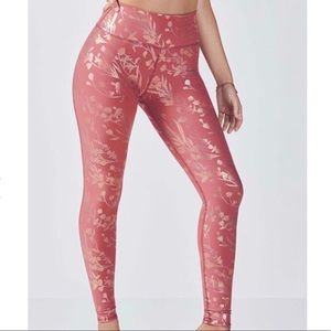 Fabletics High Waisted Rose Gold Leggings